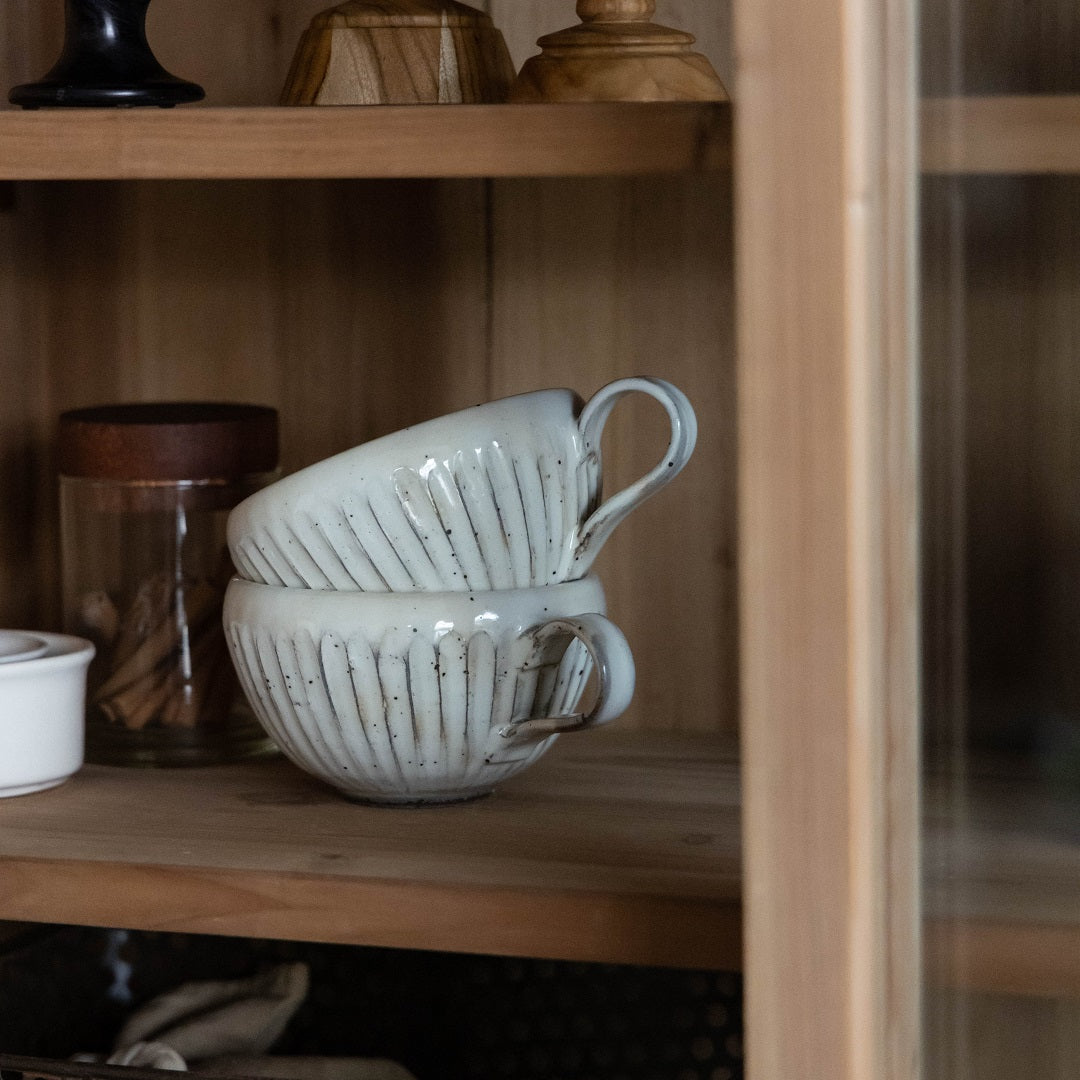 粉引削ぎ目ペアスープマグ