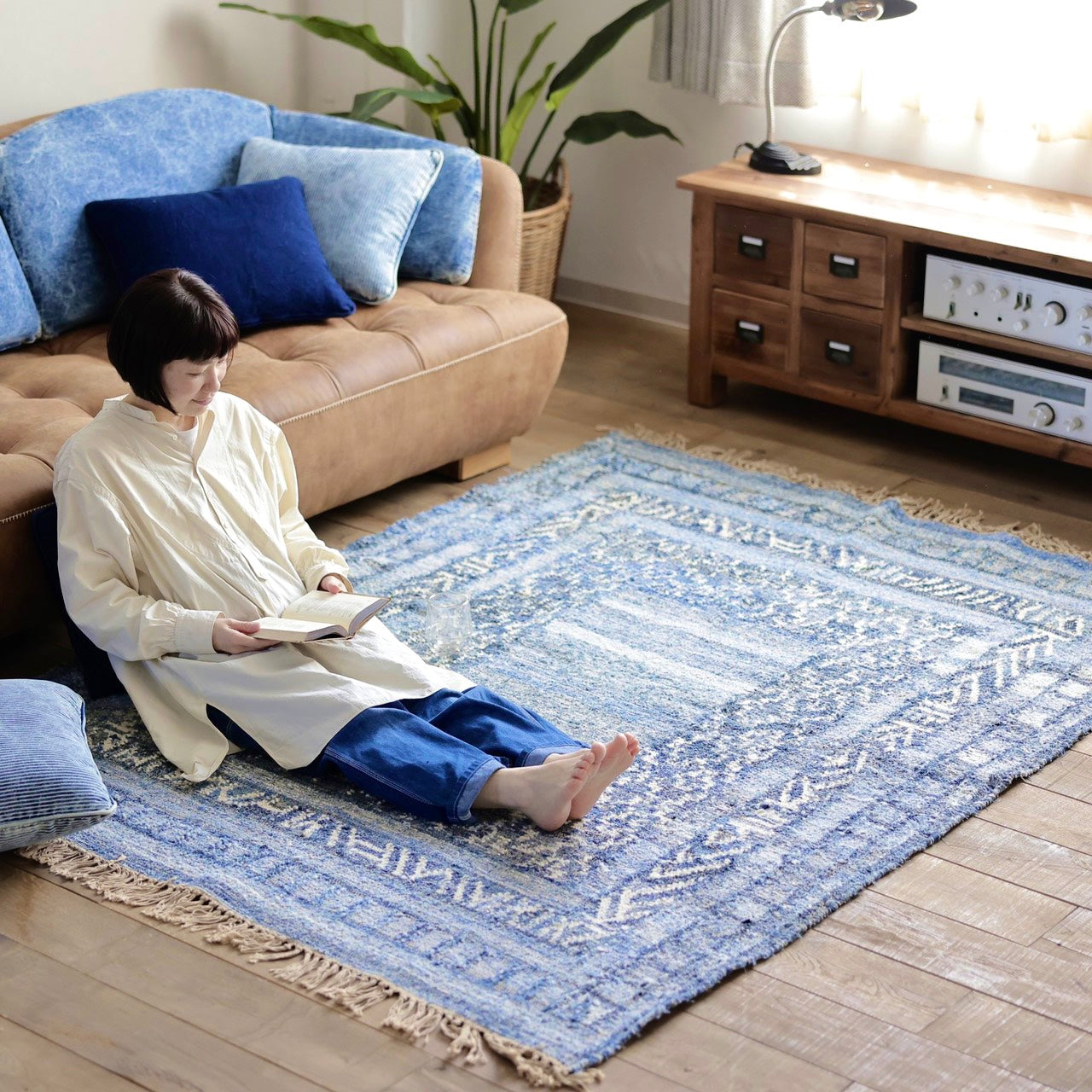 デニムキリム ラグ